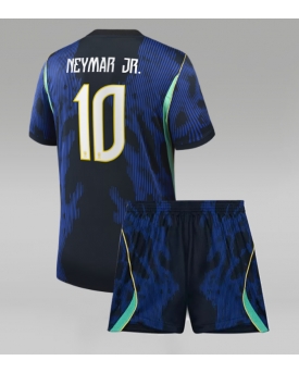 Billige Fotballdrakt Brasil Neymar Jr #10 Replika Bortedraktsett Barn VM 2026 Kortermet (med bukser)